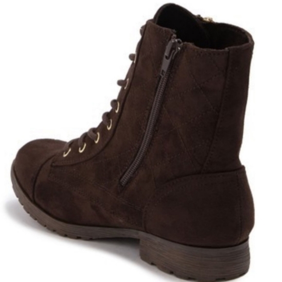 Bebe Wandell Quilt Lace Up Brown Fall Winter Bootie Size 6.5 New In Box Nwt - Picture 3 of 11